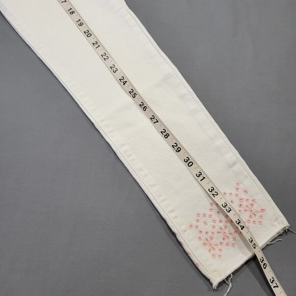 Gymboree Super Skinny White Jeans NEW $39 Adjustable Waist Girls Size 14 Raw Hem - Picture 11 of 14